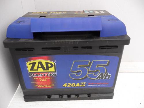 Autobaterie ZAP STANDART 12V 55 Ah 420 A levá